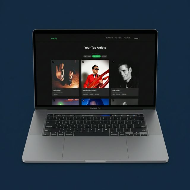 Statify application screenshot on laptop